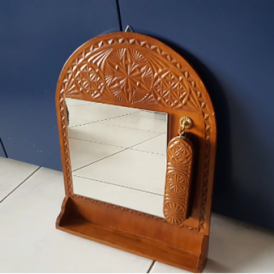 Boho mirror with clothes brush